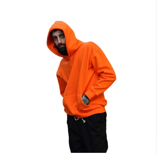 Men's Oversized Camel Hooded Sweater - Street Style Silhouette