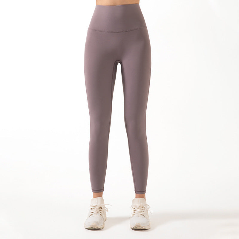 Women's Ribbed High-Waist Yoga Pants – Nude Peach Fitness Leggings