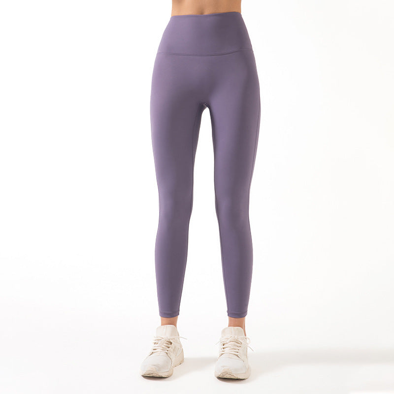 Women's Ribbed High-Waist Yoga Pants – Nude Peach Fitness Leggings