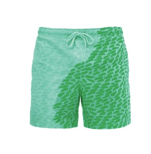 Men's Magic Color-Changing Beach Shorts – Quick-Dry Swim Trunks