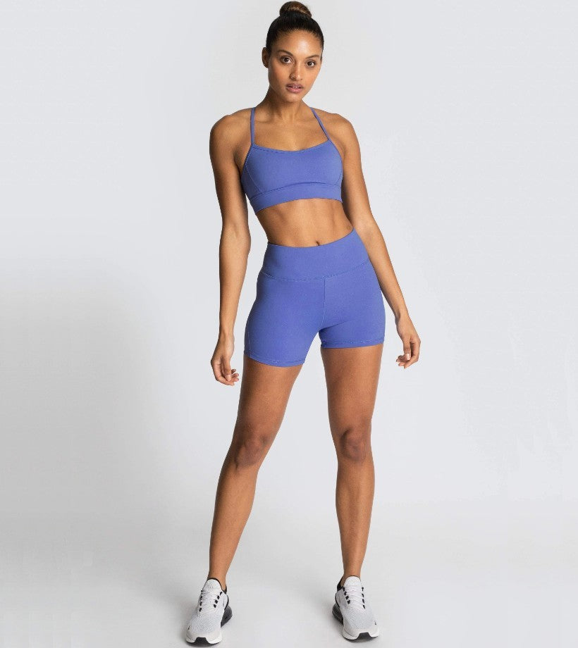 Women's Knitted Yoga Outfit – Sexy Sports Bra & Shorts Set