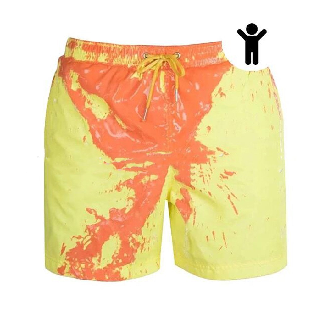 Men's Magic Color-Changing Beach Shorts – Quick-Dry Swim Trunks