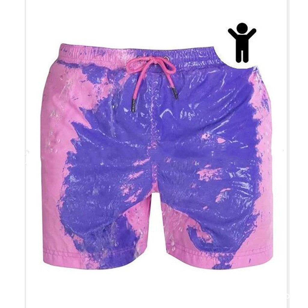 Men's Magic Color-Changing Beach Shorts – Quick-Dry Swim Trunks