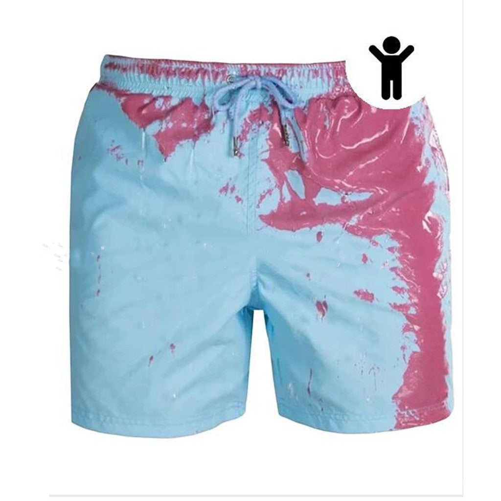 Men's Magic Color-Changing Beach Shorts – Quick-Dry Swim Trunks