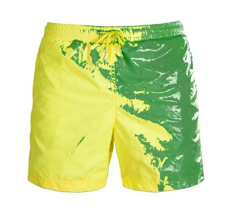 Men's Magic Color-Changing Beach Shorts – Quick-Dry Swim Trunks