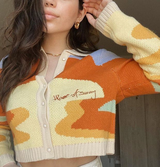Women's Retro Knit Cardigan Sweater – Classic Jacket Style