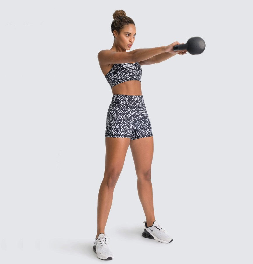 Women's Knitted Yoga Outfit – Sexy Sports Bra & Shorts Set