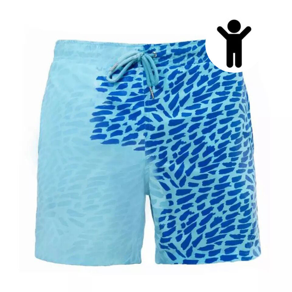 Men's Magic Color-Changing Beach Shorts – Quick-Dry Swim Trunks